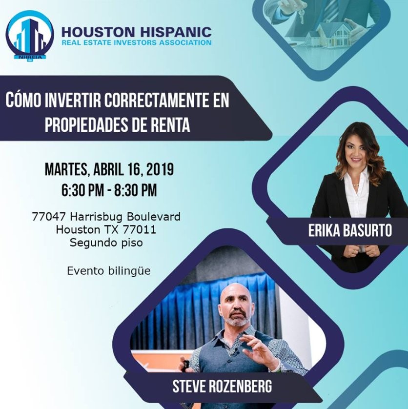 Steve speaking at Houston Hispanic Real Estate Investor Association Event April 16 2019