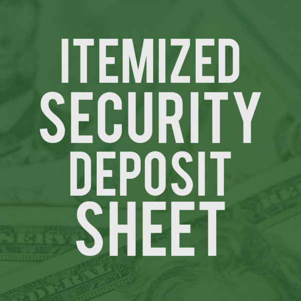 Itemized Security Deposit Sheet
